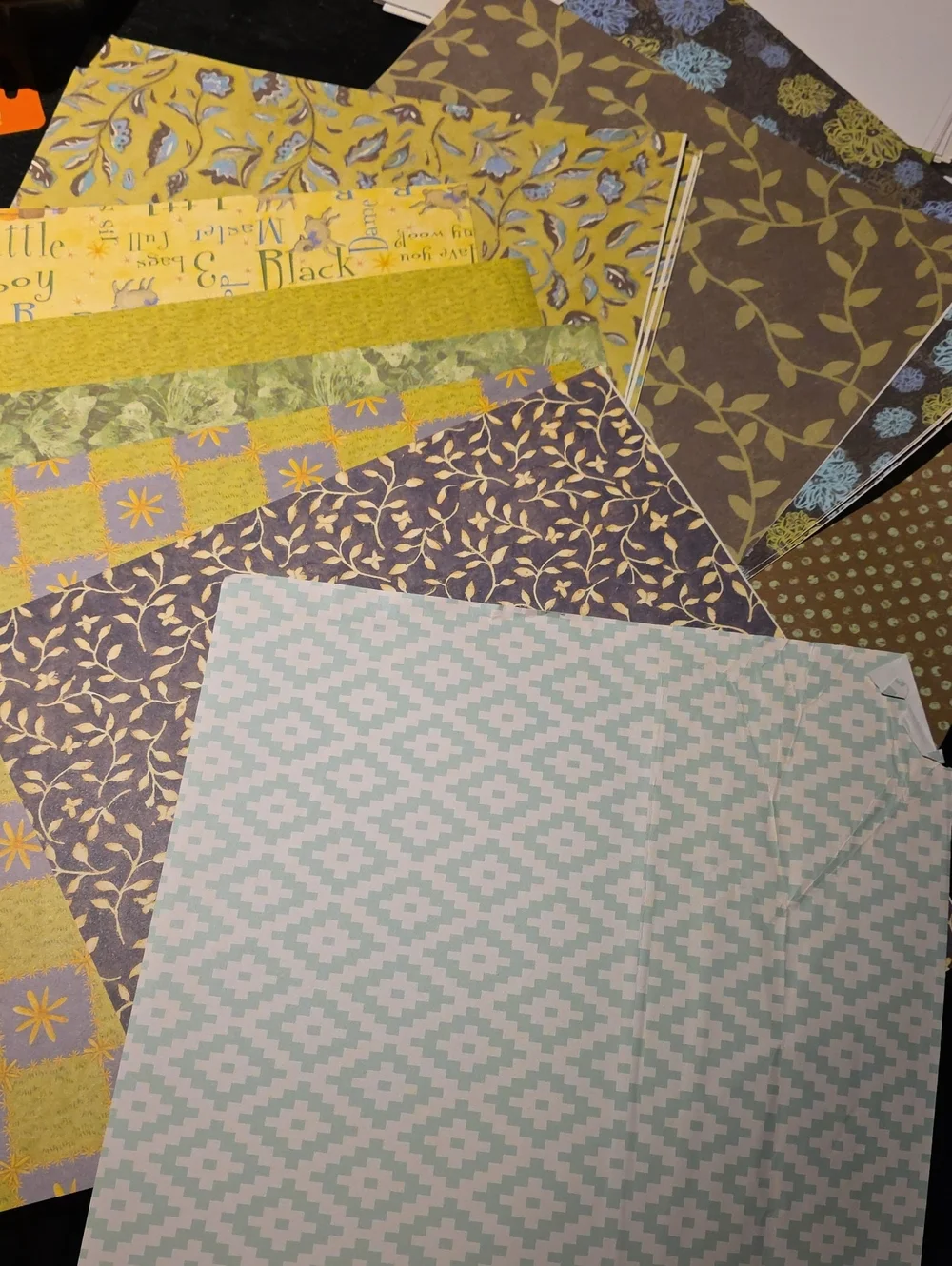 Autumn Pattern Scrapbook Paper Set - Warm Orange & Brown